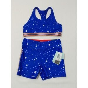 Gymnastics Dance‎ Cheer Set Performance Sparkle Medium Red White Blue Stars Gold